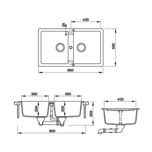 Chậu đá Hafele GALBA HS-GD8650 570.36.500