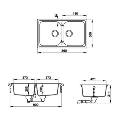 Chậu đá Hafele JULIUS HS-GD8650 570.35.380