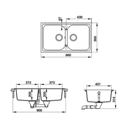 Chậu đá Hafele JULIUS HS-GD8650 570.35.480