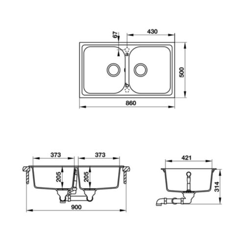 Chậu đá Hafele JULIUS HS-GD8650 570.35.580