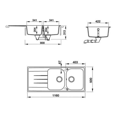 Chậu đá Hafele JULIUS HS-GDD11650 570.35.560