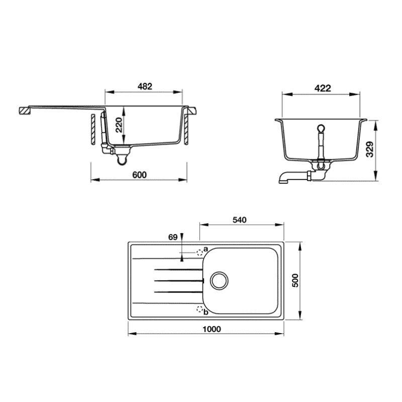 Chậu đá Hafele JULIUS HS-GSD10050 570.36.450 » Bếp 365 - Hệ thống phân ...