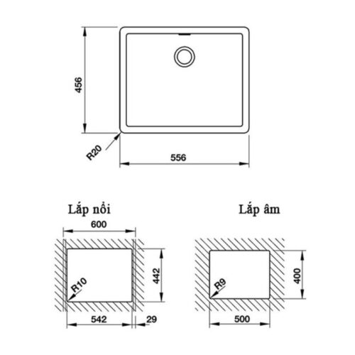 Chậu đá Hafele TIBERIUS HS-GS5545 570.36.430
