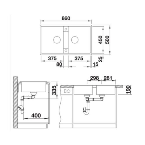 Kích thước chậu rửa chén bát Hafele 567.68.940