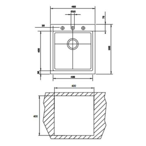 kích thước chậu rửa chén bát Hafele HS G4650 565.84.361