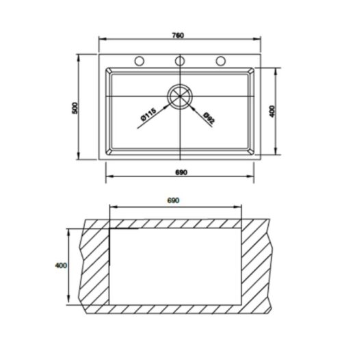 Chậu rửa chén bát Hafele HS G7650 565.84.281 3 Chậu rửa chén bát Hafele HS G7650 565.84.281