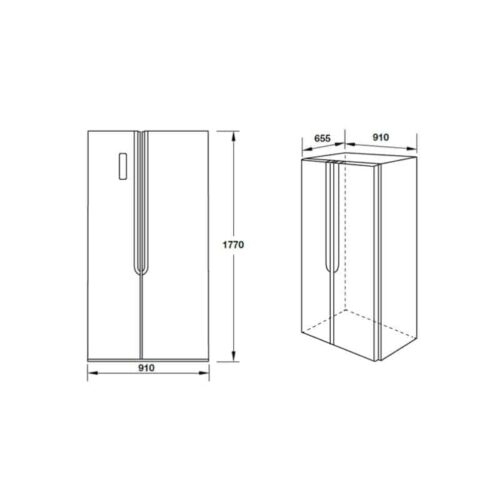 Kích thước Tủ lạnh SIDE-BY-SIDE Hafele HF-SBSID 534.14.020