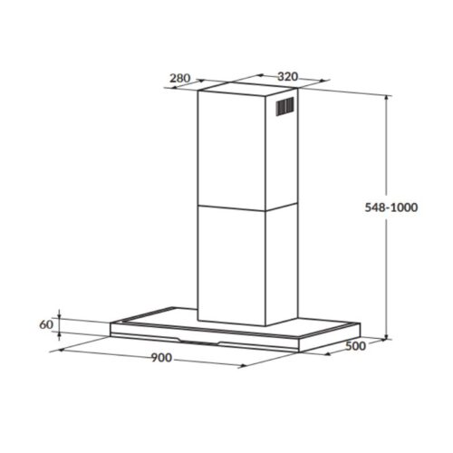 Kích thước hút mùi Rosieres RDVSE 995 PN