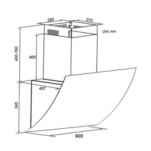 Hút mùi Spelier SP 708C 3 Kích thước hút mùi Spelier SP 708C