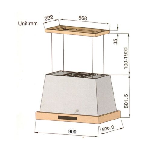 Kích thước hút mùi Spelier SP 860GT