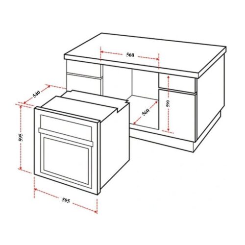 Lò nướng Chefs EH-BO600B 4 Kích thước lò nướng Chefs EH-BO600B