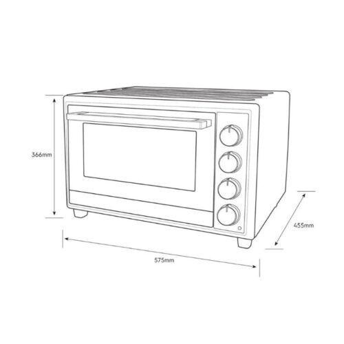 Kích thước lò Nướng để Bàn Electrolux EOT5622XFG