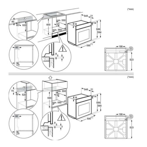 Kích thước lò Nướng Electrolux KOCBP21XA