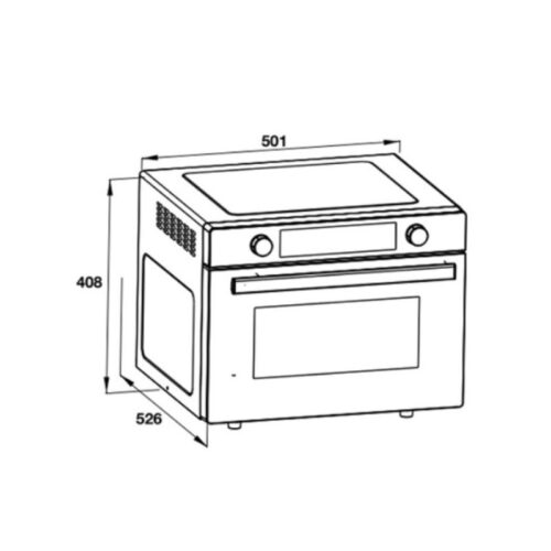 Kích thước lò nướng kết hợp vi sóng độc lập Hafele HO-F36A 538.01.221