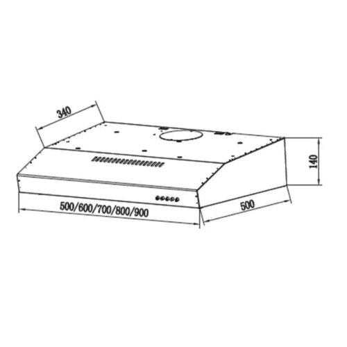Máy hút khử mùi Chefs EH-905E7 5 Kích thước của Máy hút khử mùi Chefs EH-905E7