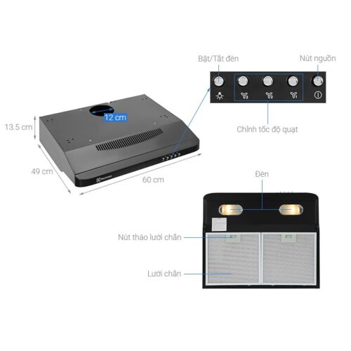 Kích thước máy hút mùi Electrolux EFT6032K