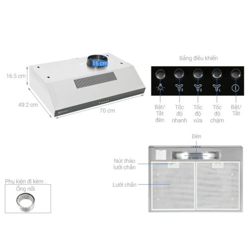 Máy hút mùi Electrolux ERF715SBA (Button) 3 Kích thước máy hút mùi Electrolux ERF715SBA (Button)