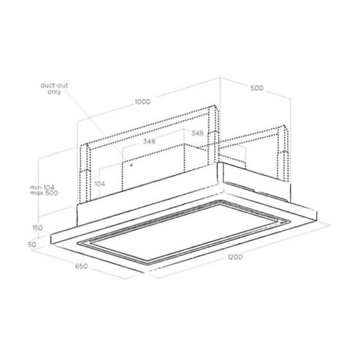 Kích thước máy hút mùi Elica LULLABY WOOD/A/120