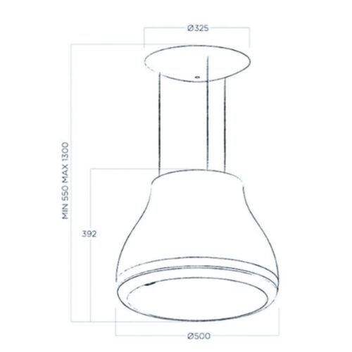 Máy hút mùi Elica SHINING PELTROX/F/50 3 Kích thước máy hút mùi Elica SHINING PELTROX/F/50