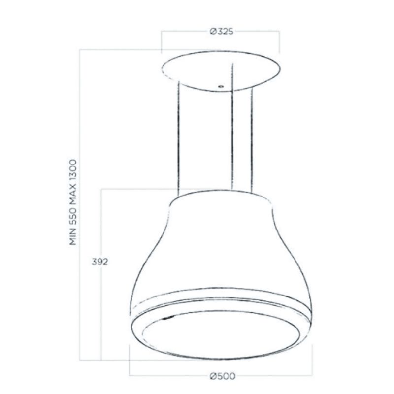 Kích thước máy hút mùi Elica SHINING PELTROX/F/50 Kích thước máy hút mùi Elica SHINING PELTROX/F/50