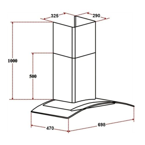 Kích thước máy hút mùi Faster FS3588SS -70