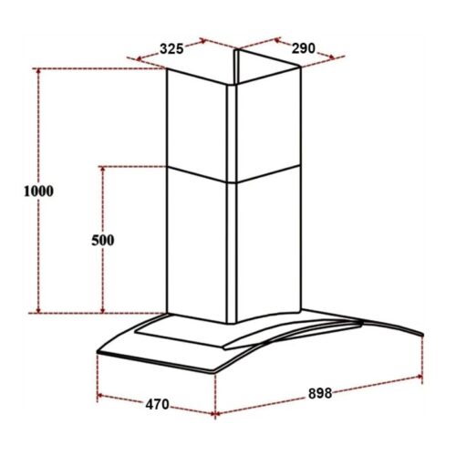 Kích thước máy hút mùi Faster FS3588SS -90