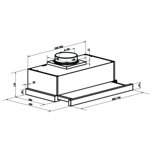 Kích thước máy hút mùi Faster FSSYP6222