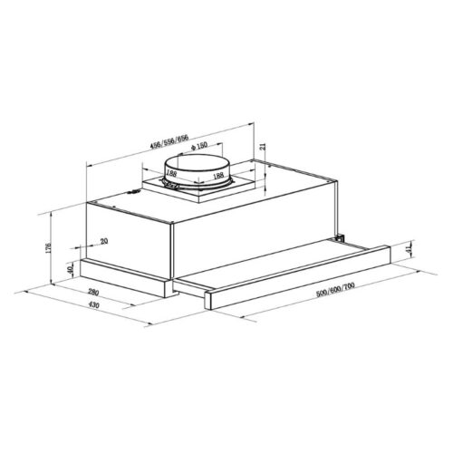 Kích thước máy hút mùi Faster FSSYP7222