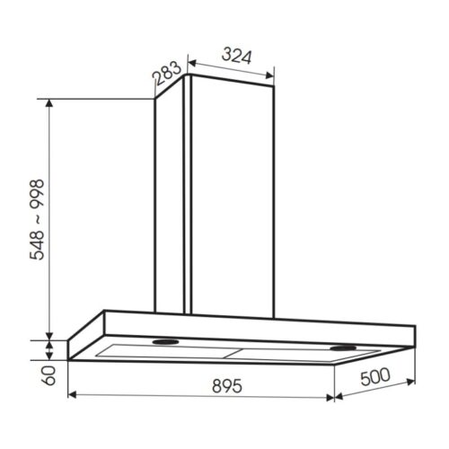 Kích thước máy hút mùi Faster QuatroluxSM90SL