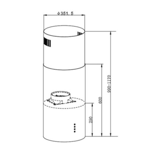 Máy hút mùi Kocher Serena CXW-188BL 3 Kích thước máy hút mùi Kocher Serena CXW-188BL