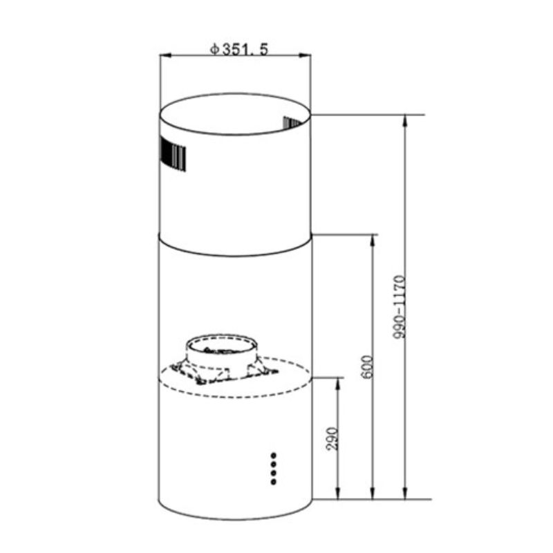 Kích thước máy hút mùi Kocher Serena CXW-188BL Kích thước máy hút mùi Kocher Serena CXW-188BL