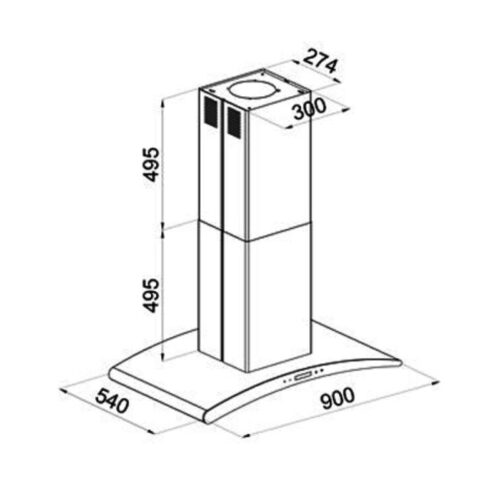 Kích thước máy hút mùi Kocher Serena CXW-188CRV