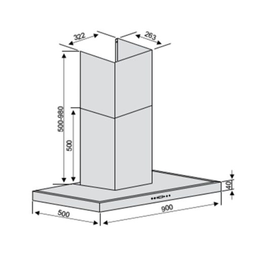 Kích thước máy hút mùi LORCA TA-6007P-90
