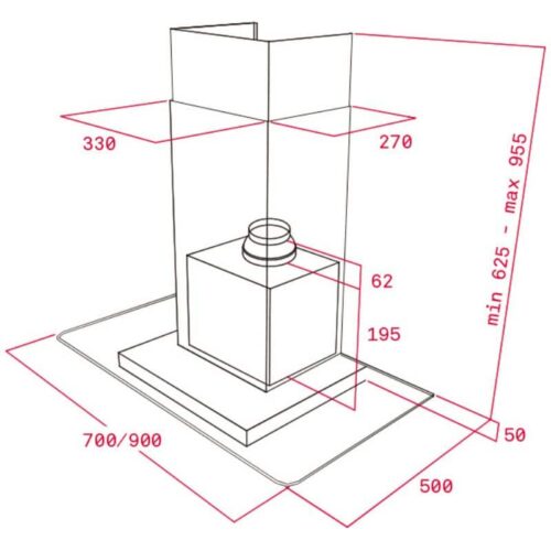 Kích thước của Máy hút mùi TEKA DG 980