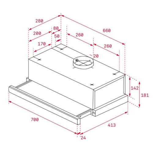 Kích thước của Máy hút mùi Teka TL 7420S