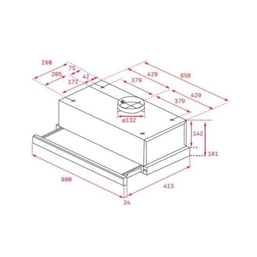 Kích thước của Máy hút mùi Teka TLR2 92 SS