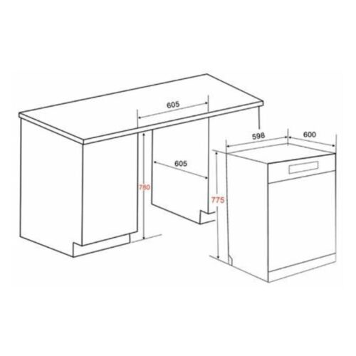 Kích thước máy rửa bát Faster SMS7813BUV UV diệt khuẩn