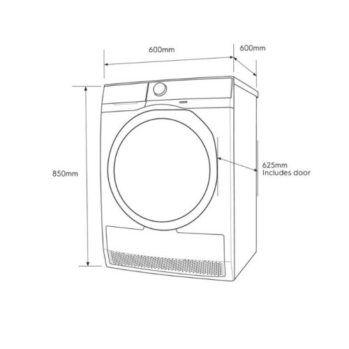 Máy sấy thông hơi Electrolux EDS854J3WB 6 Kích thước máy sấy thông hơi Electrolux EDS854J3WB