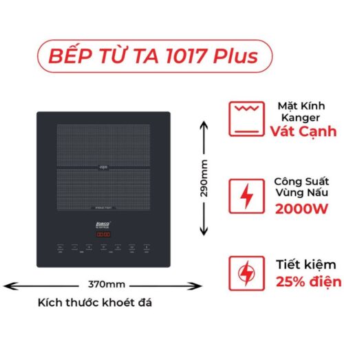 Kích thước bếp từ đơn Lorca TA 1017 PLUS