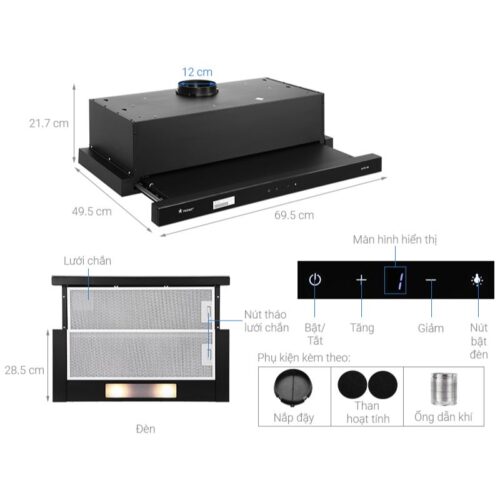 Kích thước máy hút mùi Pramie ALP9-700