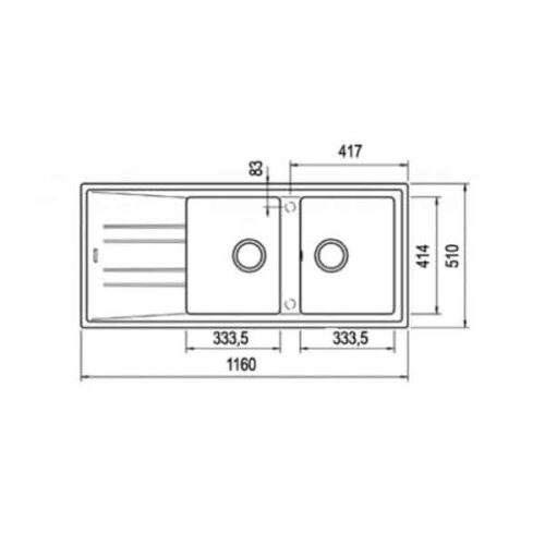 Chậu đá nhân tạo TEKA STONE 80 B-TG 2B 1D GREY 115400008 3 Kích thước của Chậu đá Teka STONE 80 B-TG 2B 1D Grey