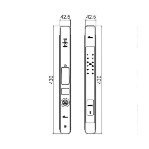 Kích thước của Khóa cửa điện tử Demax SL801 BL - APP WIFI