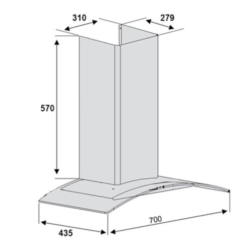 Kích thước máy hút mùi Lorca TA-2001H