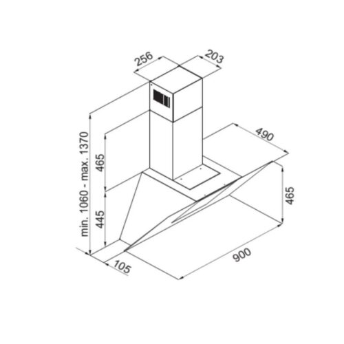 Kích thước máy hút mùi Lorca TA-6008P-70