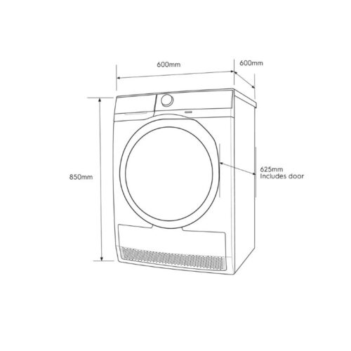 Kích thước máy sấy thông hơi Electrolux EDV754H3WB