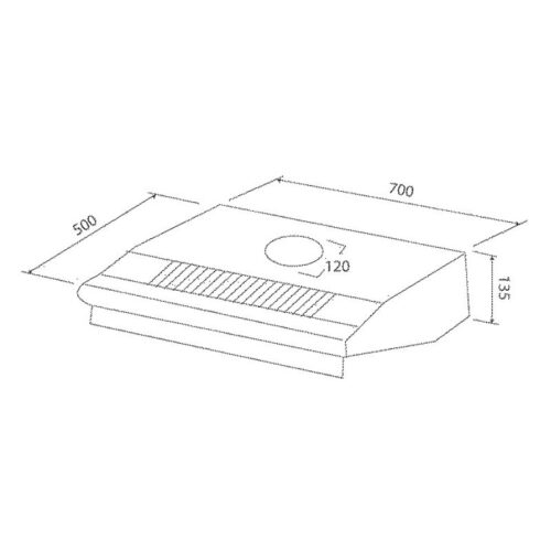 Kích thước máy hút khói khử mùi Malloca F870