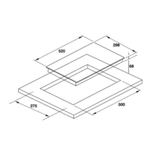Kích thước bếp điện 2 vùng nấu Hafele HC R302A 536.01.620