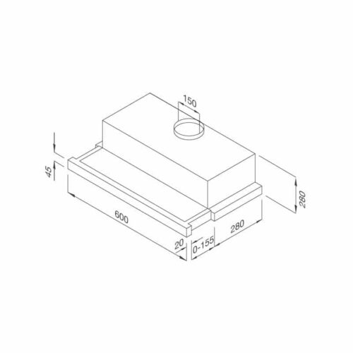 Kích thước máy hút mùi Malloca H204.6