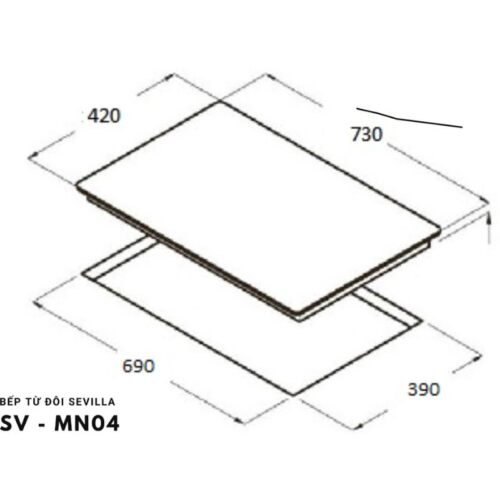 Kích thước bếp từ đôi Sevilla SV – MN04
