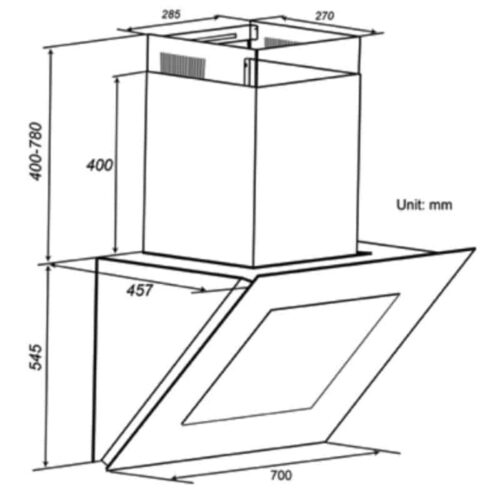 Kích thước của Máy hút mùi Spelier SP 868/ 70